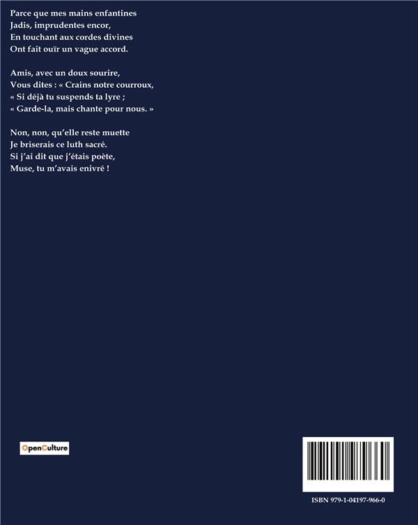 Quatrième de couverture de « POESIES »