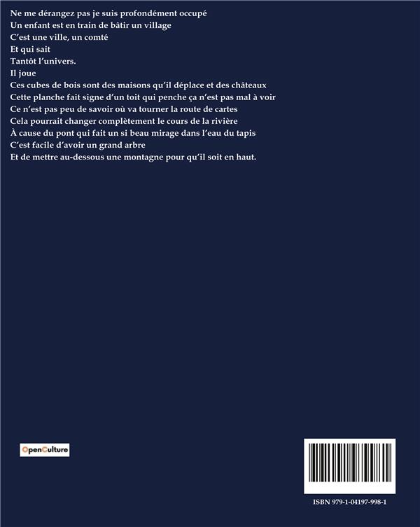 Quatrième de couverture de « REGARDS ET JEUX  DANS L'ESPACE »