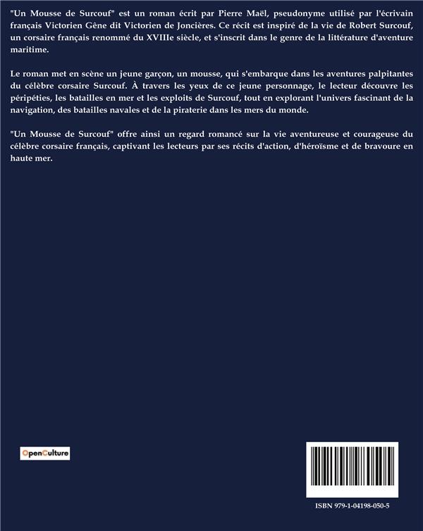 Quatrième de couverture de « UN MOUSSE DE  SURCOUF »