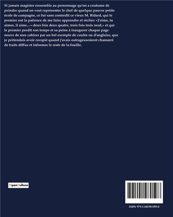 Quatrième de couverture de « SOUS LES MARRONNIERS »