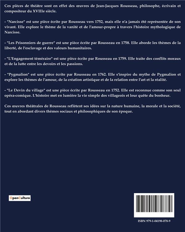 Quatrième de couverture de « THEATRE »