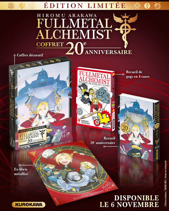 Couverture du livre « Fullmetal Alchemist » de Hiromu Arakawa, librairie Les Contes Infusés à Corte