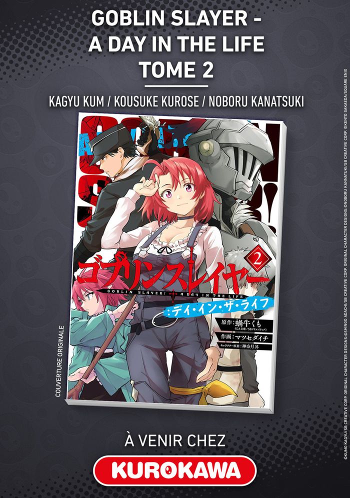 Couverture du livre « Goblin slayer : a day in the life » de Kumo Kagyū, librairie Les Contes Infusés à Corte