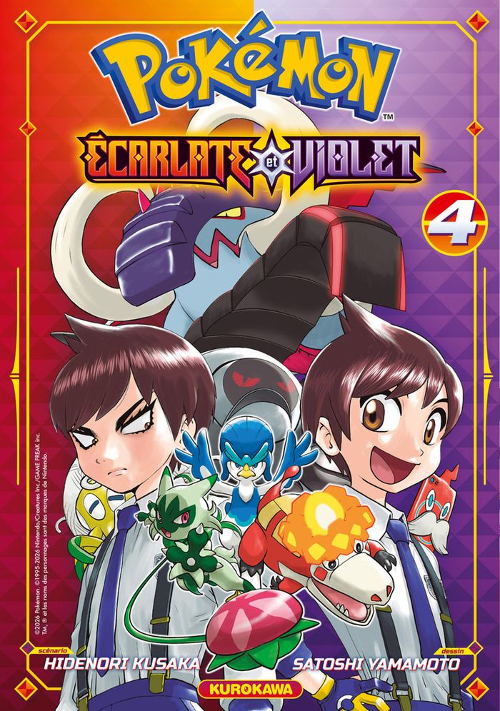 Couverture du livre « POKEMON ECARLATE ET VIOLET - TOME 4 - VOL04 » de Kusaka/yamamoto, librairie Les Contes Infusés à Corte