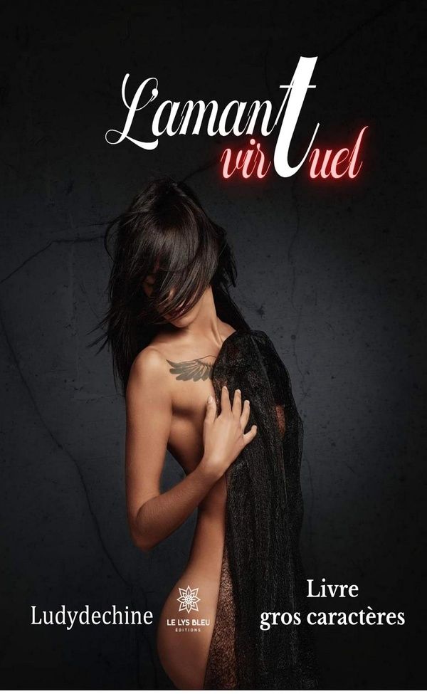 Couverture du livre « L'AMANT VIRTUEL - LIVRE GROS CARACTERES » de Ludydechine, librairie Les Contes Infusés à Corte