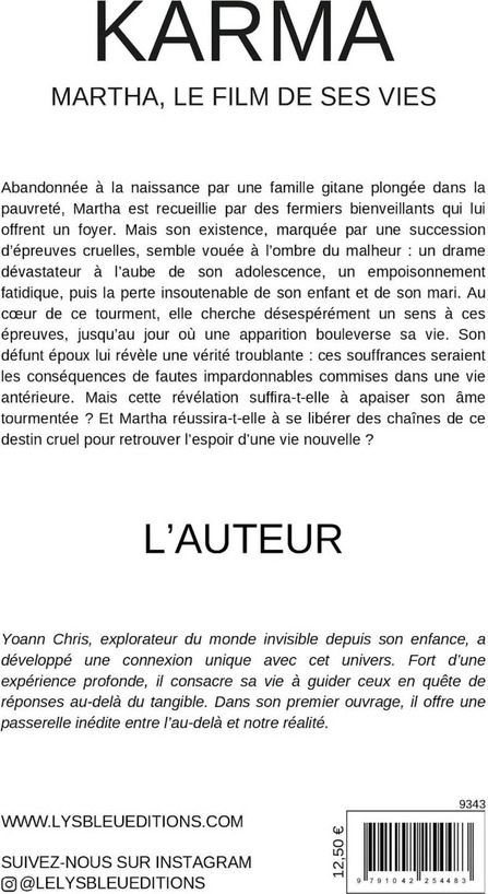 Quatrième de couverture de « Karma : Martha, le film de ses vies »