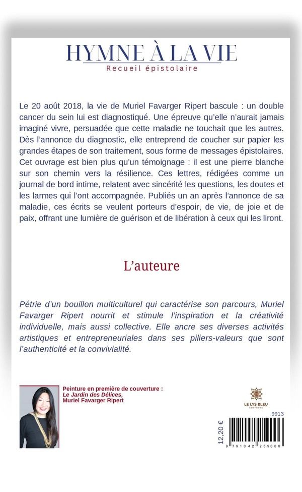 Quatrième de couverture de « HYMNE A LA VIE »