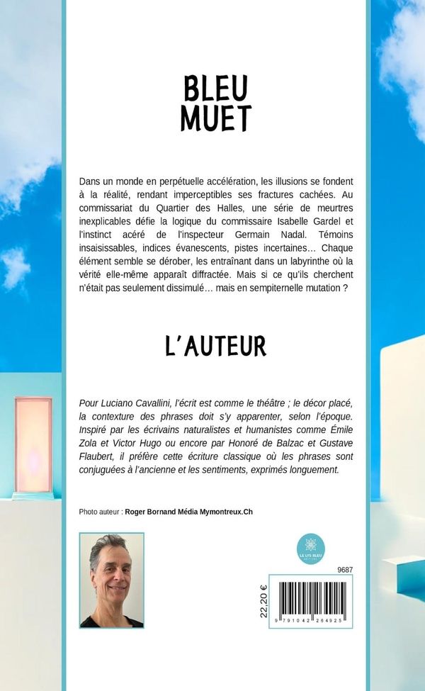 Quatrième de couverture de « Bleu muet : roman »