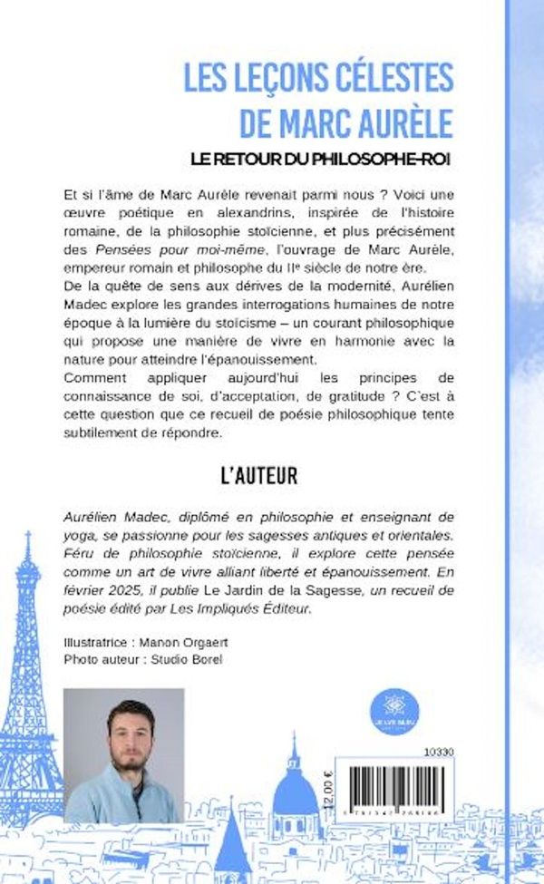Quatrième de couverture de « Les leçons célestes de Marc Aurèle : Le retour du philosophe-roi - Recueil »