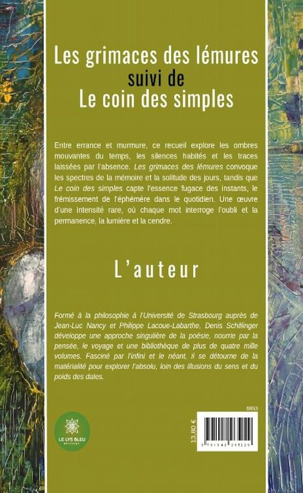 Quatrième de couverture de « Les grimaces des lémures : suivi de Le coin des simples - Recueil »