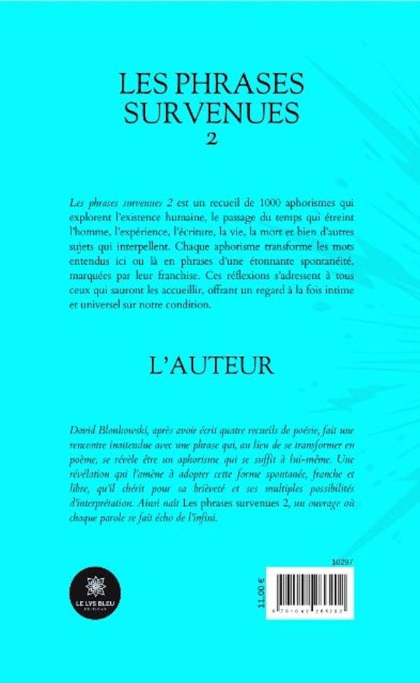 Quatrième de couverture de « Les phrases survenues 2 : Recueil »