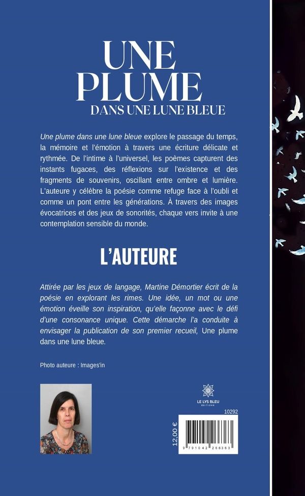 Quatrième de couverture de « Une plume dans une lune bleue : Recueil »