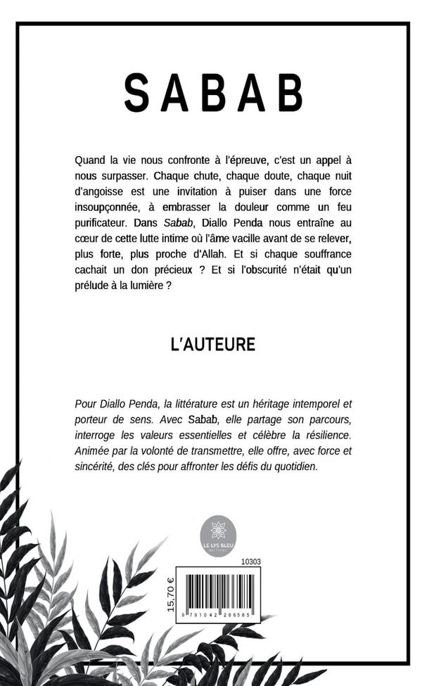 Quatrième de couverture de « Sabab »