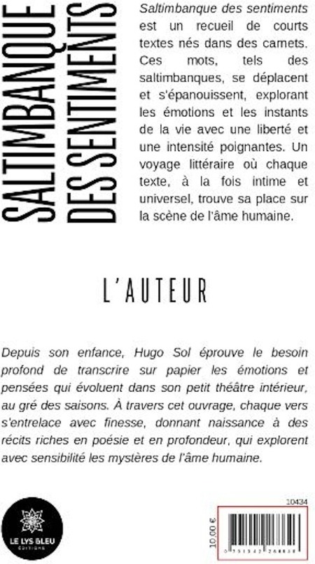 Quatrième de couverture de « Saltimbanque des sentiments : Recueil »