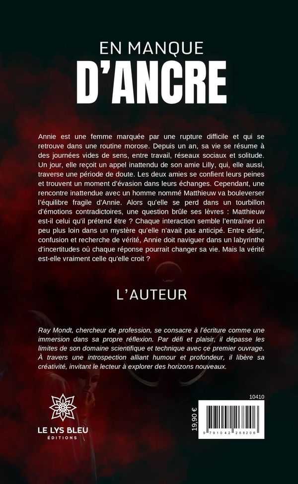 Quatrième de couverture de « En manque d'ancre : Roman »