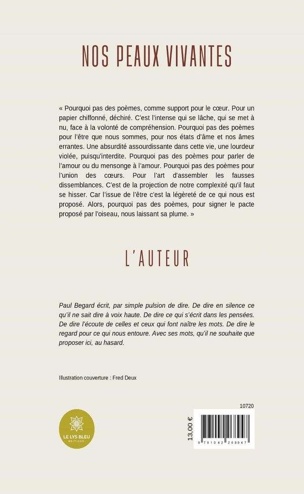 Quatrième de couverture de « Nos peaux vivantes : Recueil »