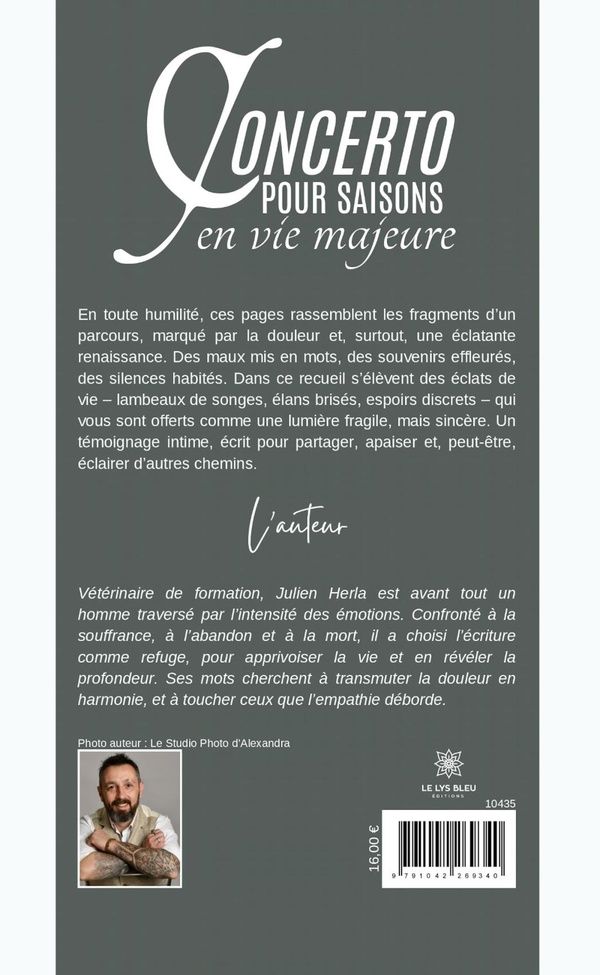 Quatrième de couverture de « Concerto pour saisons en vie majeure : Recueil »