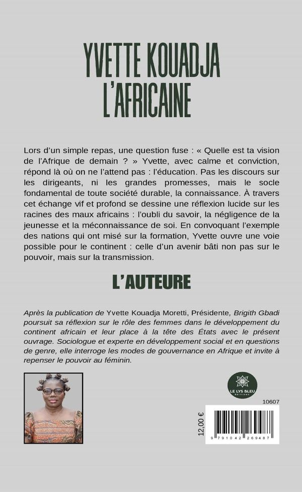Quatrième de couverture de « Yvette Kouadja l'Africaine »