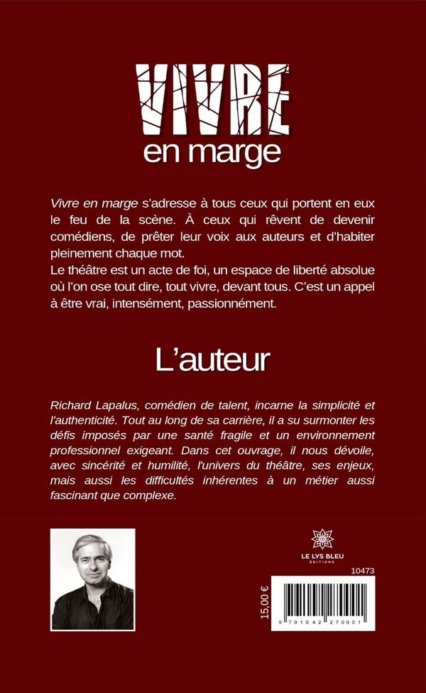 Quatrième de couverture de « Vivre en marge : Témoignage »
