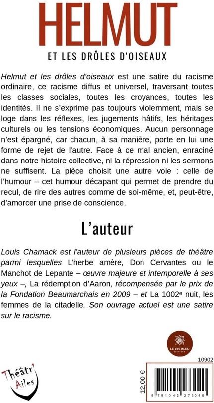 Quatrième de couverture de « Helmut et les drôles d'oiseaux : théâtre »