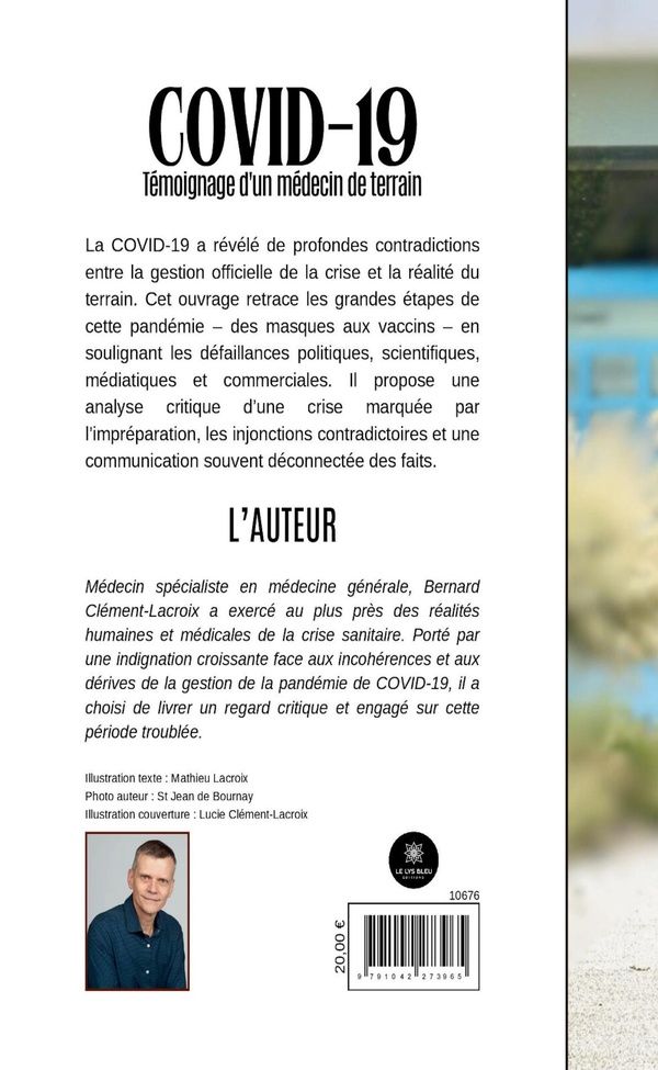 Quatrième de couverture de « Covid-19 : Témoignage d'un médecin de terrain »