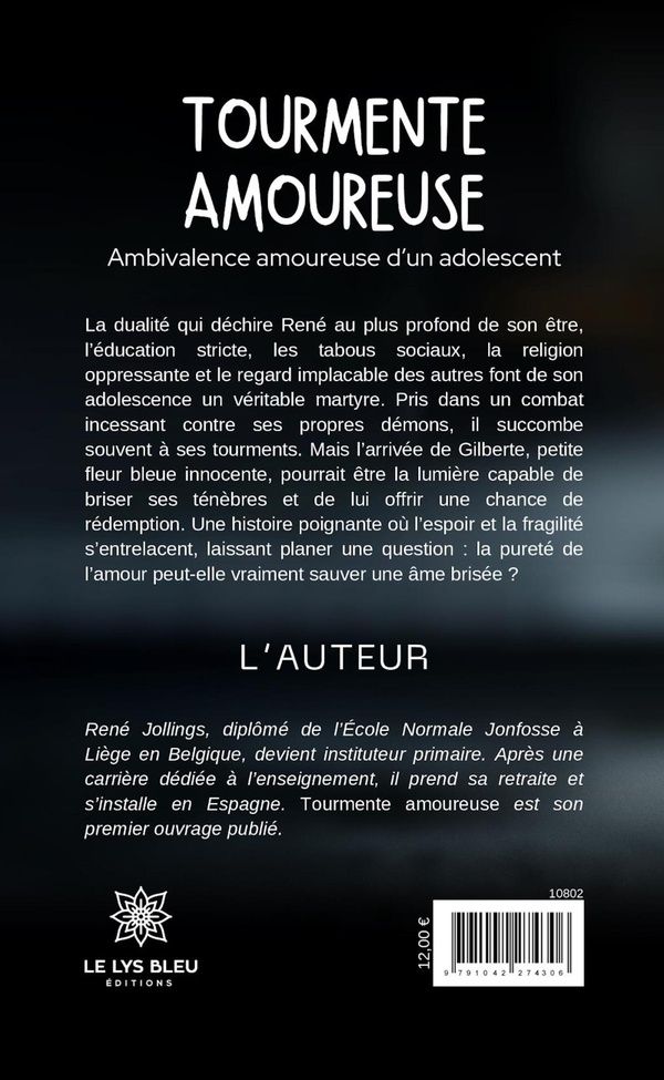 Quatrième de couverture de « Tourmente amoureuse : ambivalence amoureuse d'un adolescent »