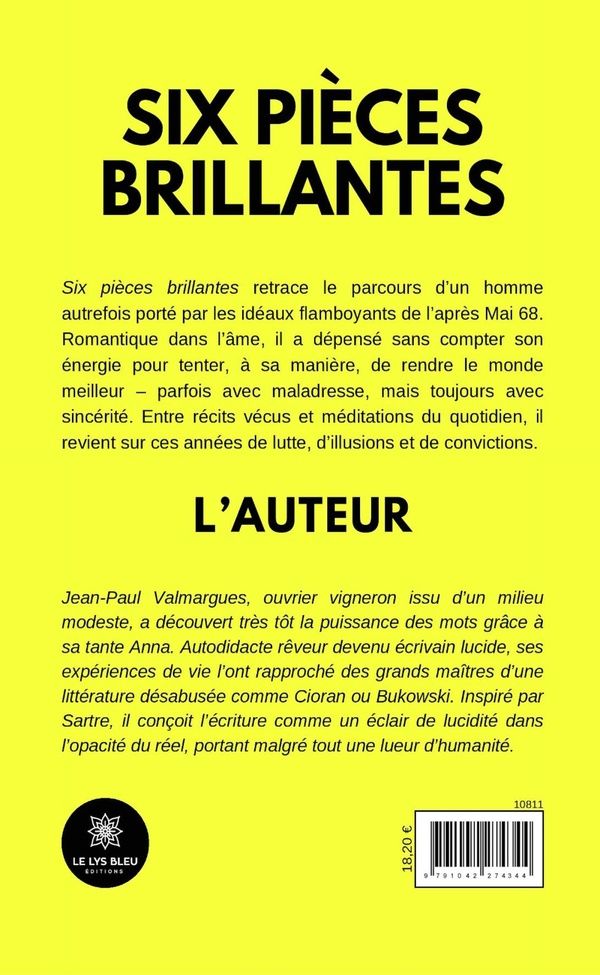 Quatrième de couverture de « Six pièces brillantes : recueil »