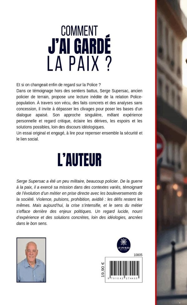 Quatrième de couverture de « Comment j'ai gardé la paix ? : essai »