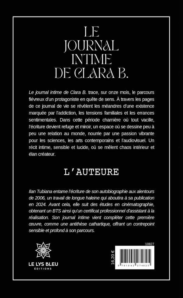 Quatrième de couverture de « Le journal intime de Clara B. »