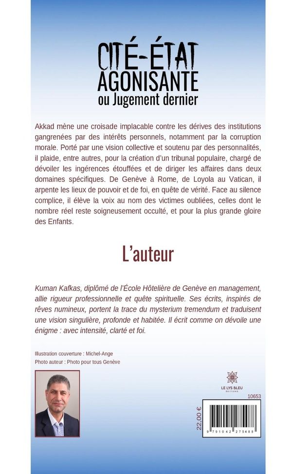 Quatrième de couverture de « Cité-Etat agonisante ou Jugement dernier »