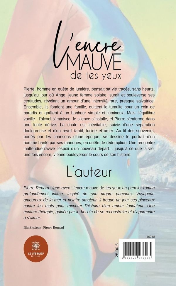 Quatrième de couverture de « L'encre mauve de tes yeux : roman »
