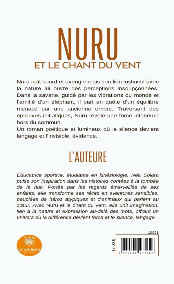 Quatrième de couverture de « Nuru et le chant du vent »