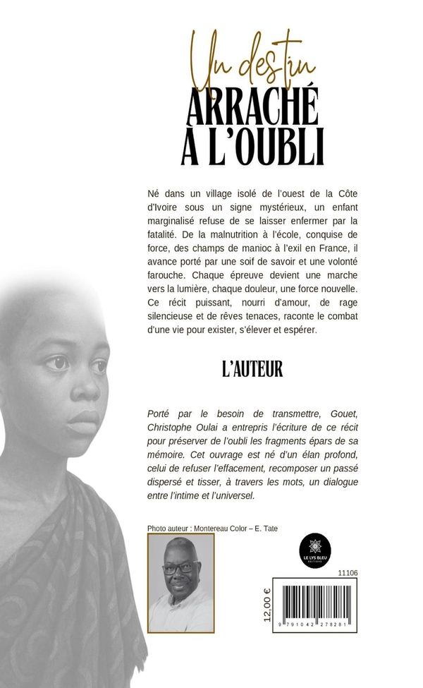 Quatrième de couverture de « Un destin arraché à l'oubli »