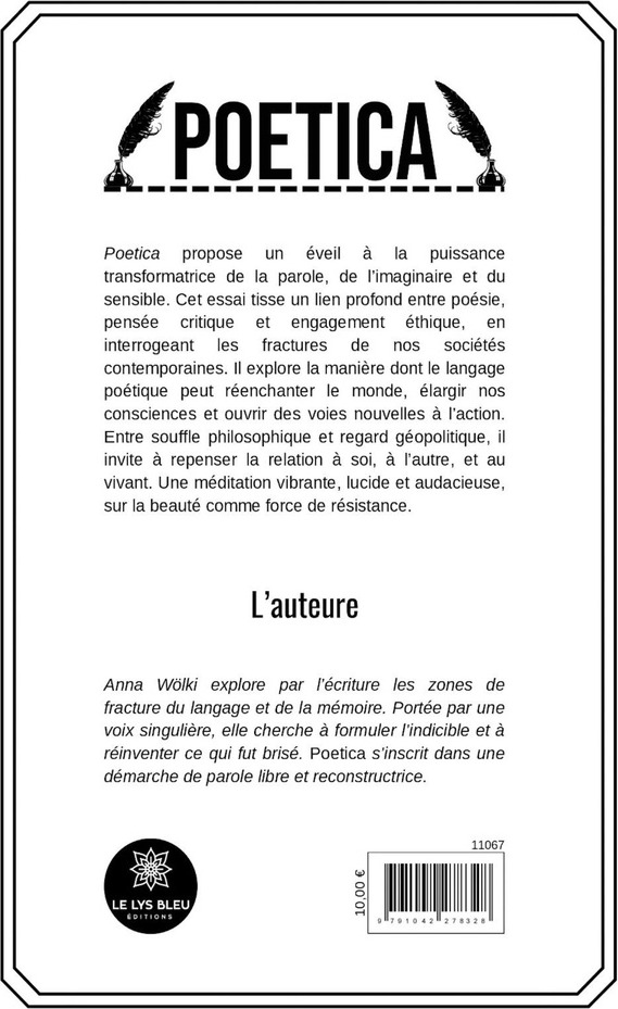 Quatrième de couverture de « Poetica : Essai »