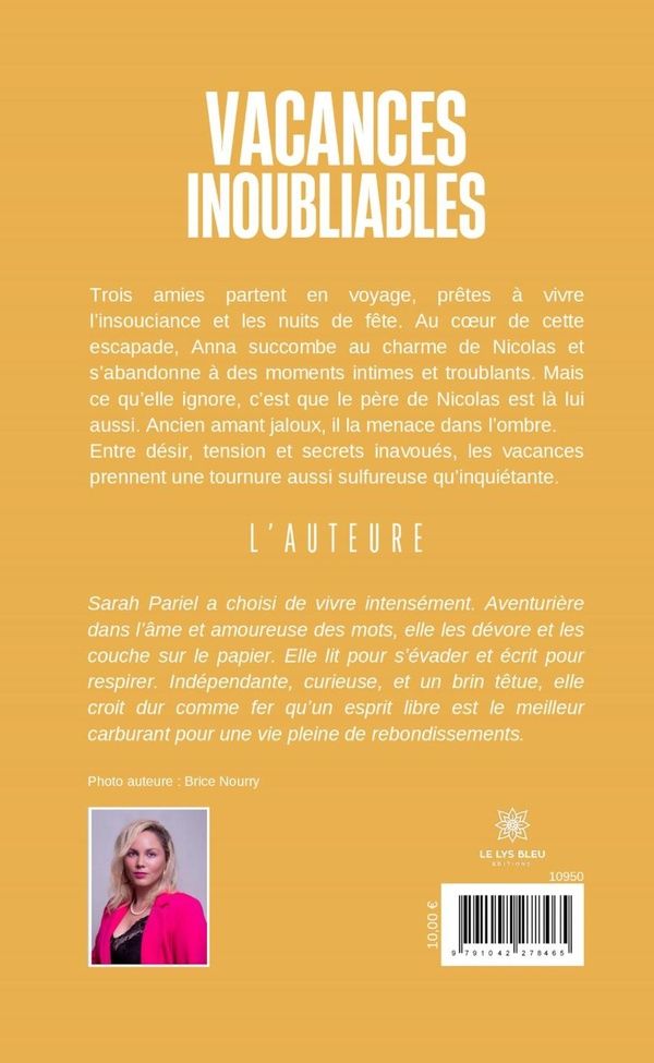 Quatrième de couverture de « Vacances inoubliables : roman »