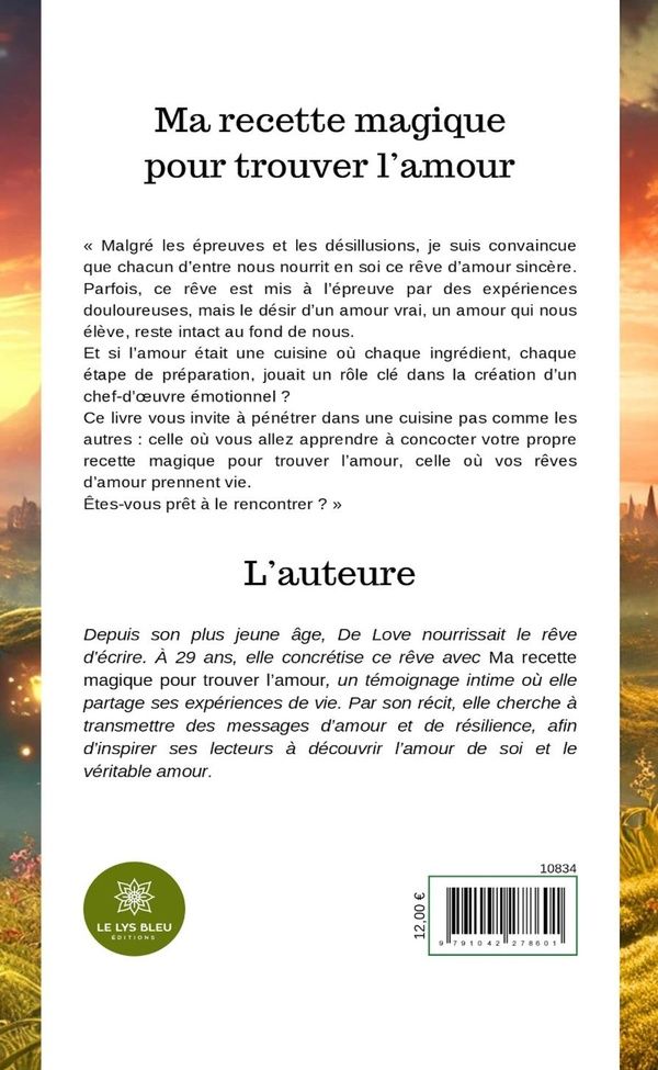 Quatrième de couverture de « Ma recette magique pour trouver l'amour »