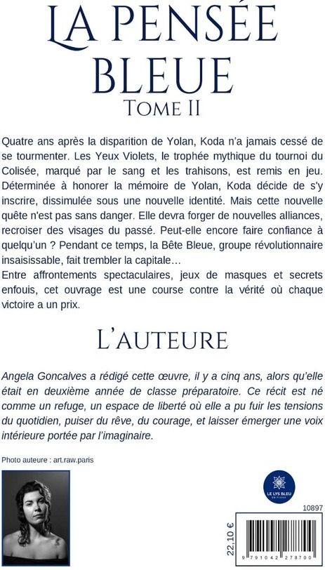 Quatrième de couverture de « La pensée bleue : Roman - Tome II »
