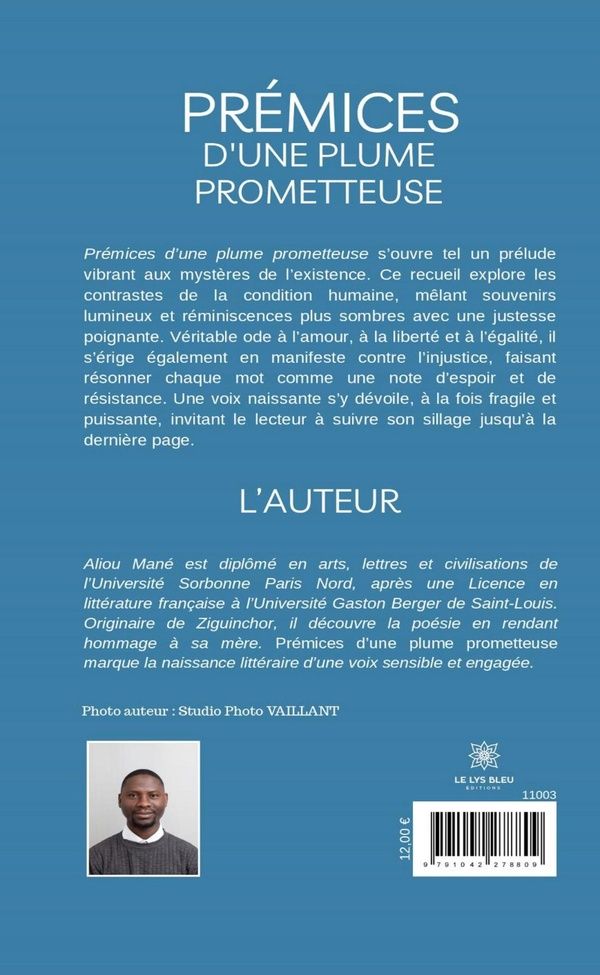 Quatrième de couverture de « Prémices d'une plume prometteuse : recueil »