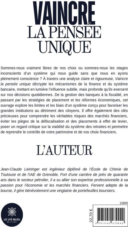 Quatrième de couverture de « Vaincre la pensée unique : essai »