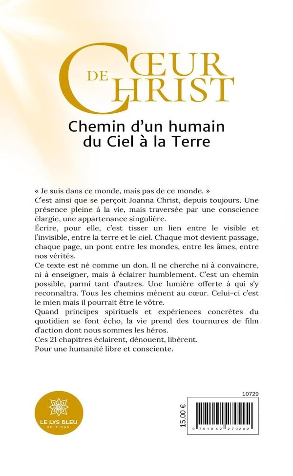 Quatrième de couverture de « Coeur de Christ : chemin d'un humain du ciel à la Terre »