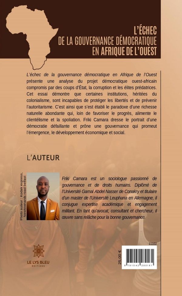 Quatrième de couverture de « L'échec de la gouvernance démocratique en Afrique de l'Ouest : essai »