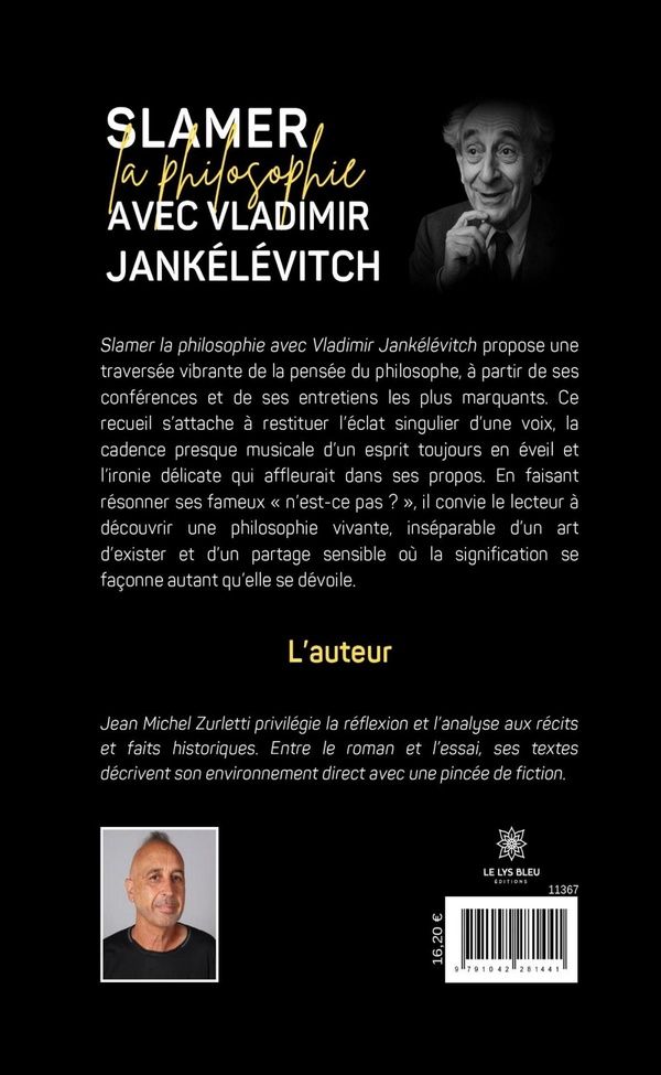 Quatrième de couverture de « Slamer la philosophie avec Vladimir Jankélévitch : recueil »