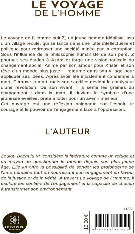 Quatrième de couverture de « Le voyage de l'Homme : Roman »