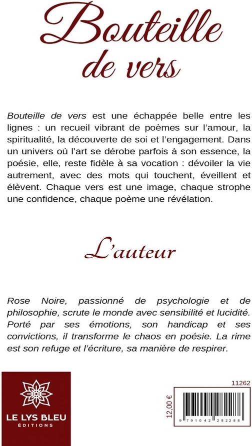 Quatrième de couverture de « Bouteille de vers : Recueil »