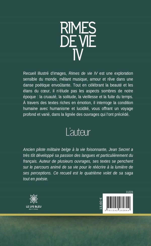 Quatrième de couverture de « Rimes de vie IV : Recueil »