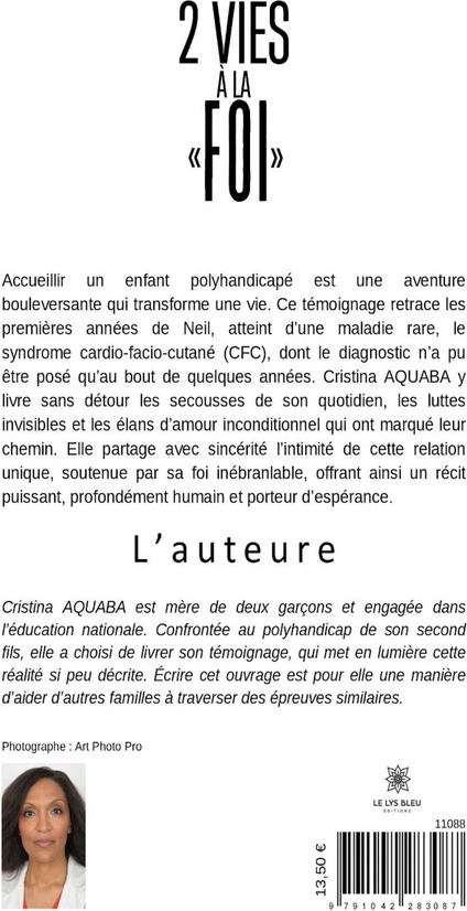 Quatrième de couverture de « 2 vies à la foi »