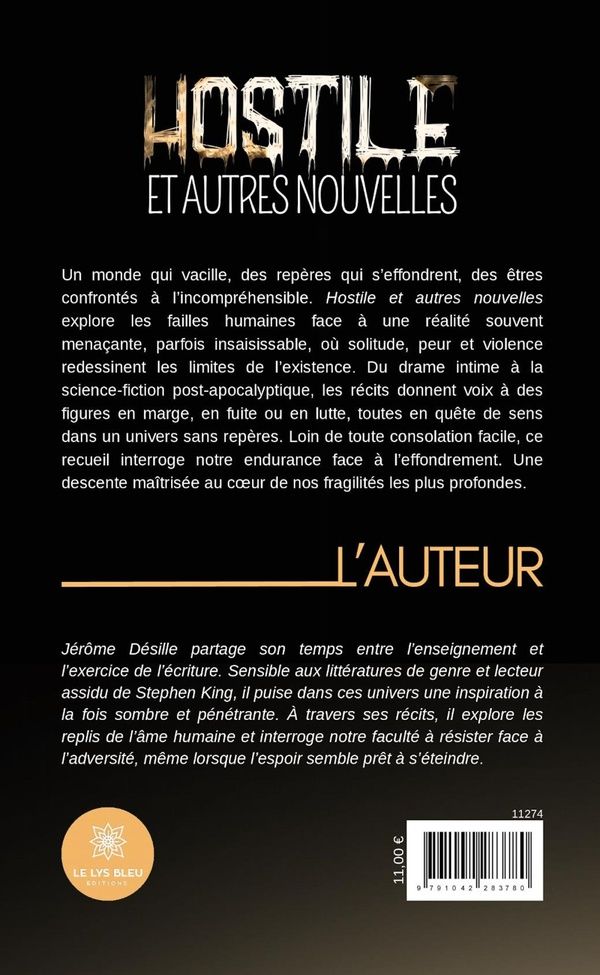 Quatrième de couverture de « Hostile : et autres nouvelles »