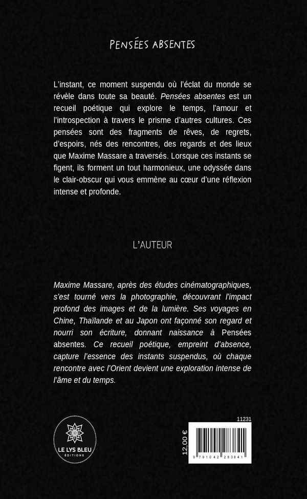 Quatrième de couverture de « Pensées absentes : recueil »