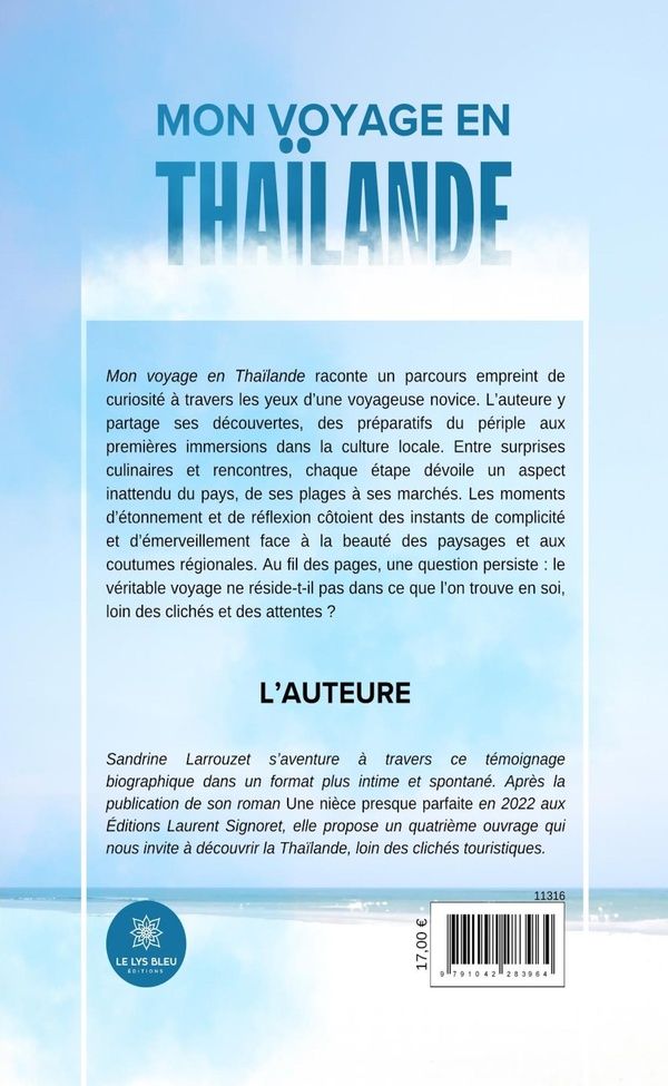 Quatrième de couverture de « Mon voyage en Thaïlande »