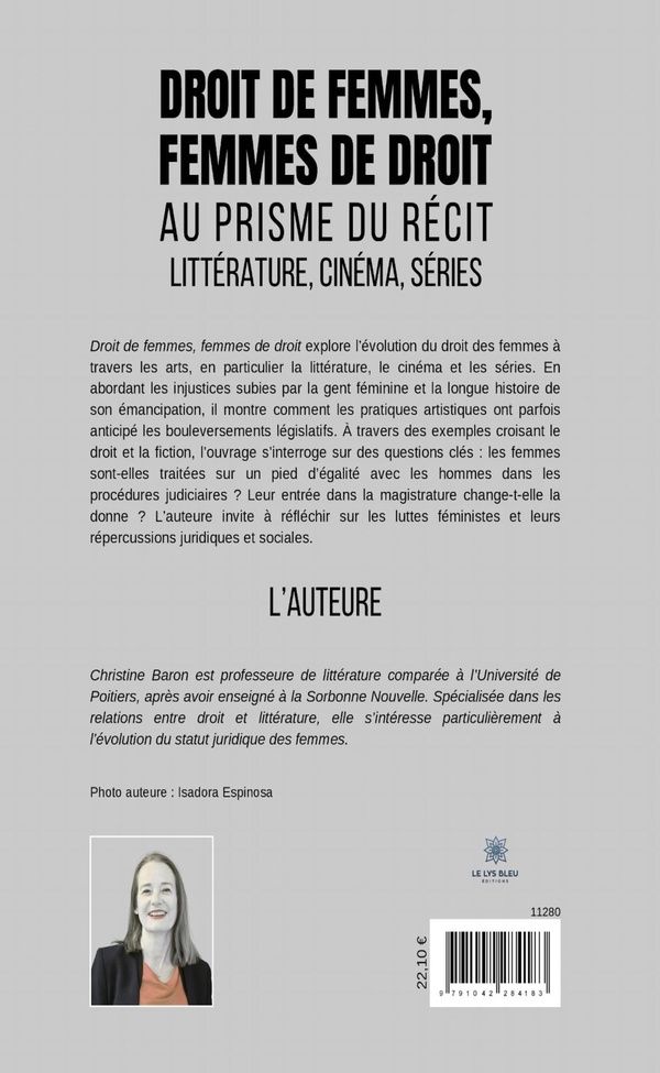 Quatrième de couverture de « Droit de femmes, femmes de droit : au prisme du récit »